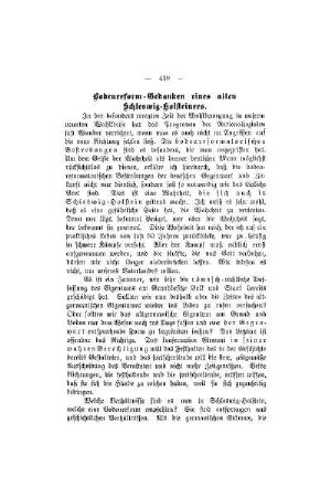 Bodenreform-Gedanken eines alten Schleswig-Holsteiners
