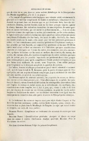 Complément à la Métallurgie du Cuivre (de M. Gruner)