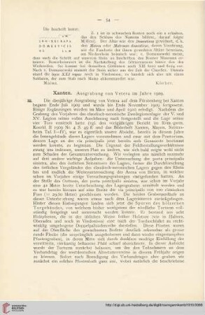 3: Xanten : Ausgrabung von Vetera im Jahre 1909$nElektronische Ressource