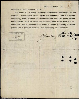 Firmenakten: Zeitz , K