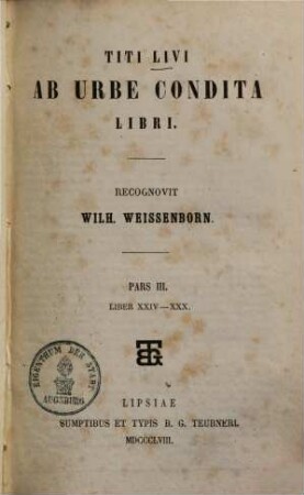 Titi Livi Ab urbe condita libri, 3. Liber XXIV - XXX