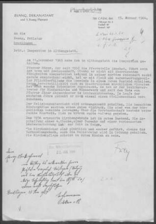 Althengstett: Inspektionsbericht 1963