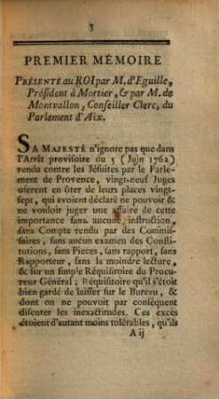 Mémoires Présentés au Roi par deux Magistrats du Parlement d'Aix, contre des Arrêts et Arrêtés de leur Compagnie