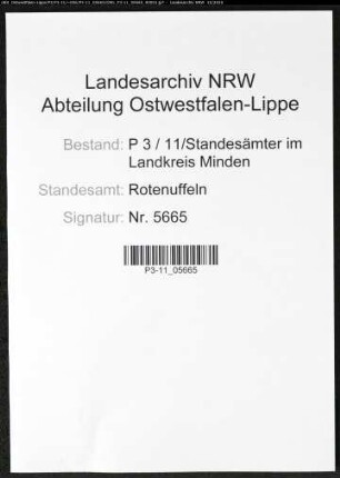 Sterberegister Standesamt Rothenuffeln