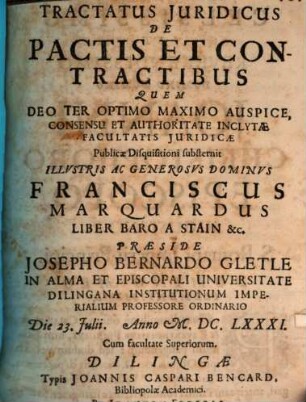 Tractatus Juridicus De Pactis Et Contractibus