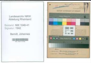 Entnazifizierung Johannes Berndt , geb. 08.08.1912 (Bahnpolizist)