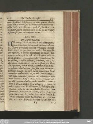 Cap. XIII. De Turba Forensi.