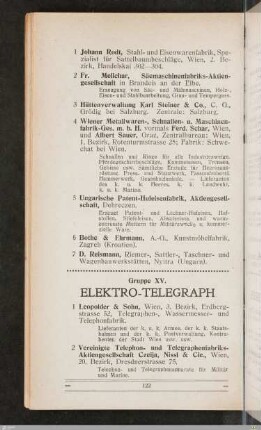 XV. Elektro-Telegraph