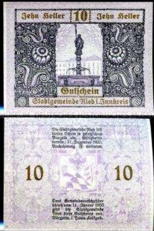 Ried, Oberösterreich 10 Heller