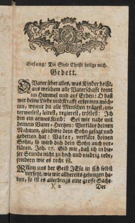 3-16, Gesang: Die Seele Christi heilige mich. Gebett.