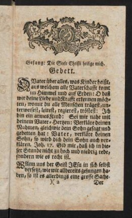 3-16, Gesang: Die Seele Christi heilige mich. Gebett.