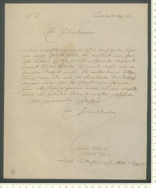 Brief von Ferdinand Nobert an Adelbert von Chamisso