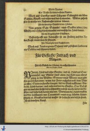 Für Geflecht, Zittrach und Mägerin.