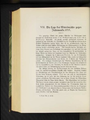 VII. Die Lage der Mittelmächte gegen Jahreswende 1915.