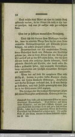 Von der zu heftigen monatlichen Reinigung