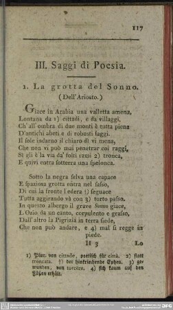 III. Saggi di Poesia