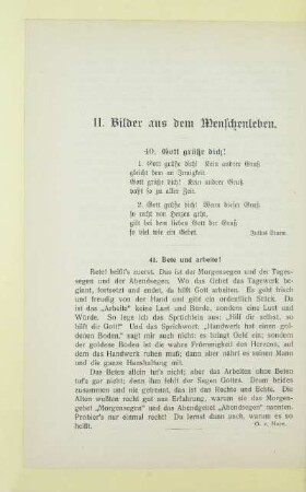 II. Bilder aus dem Menschenleben