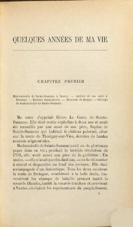 Quelques années de ma vie