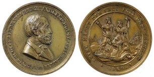 Fürstenhäuser, Sonderburg-Augustenburger Linie, Friedrich VIII., Herzog von Schleswig-Holstein; Medaille 1864