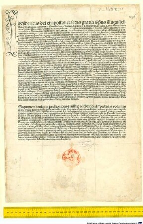 "Et si omnium creator deus ..." : Mit Prozessions- und Meßordnung. Augsburg, 1496.12.28.