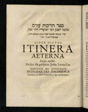 30-296, Liber Dictus Itinera Aeterna