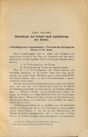Die Anatomie und Behandlung der Geburtsstörungen nach Antefixirung des Uterus