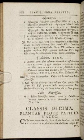 Classis Decima. Plantae Flore Papilionaceo.