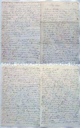 Brief von Lilly an Unbekannt "Lieber Kather", mit Äußerung zu politischen Verhältnissen; P(otsdam), 8. Febr. 1871