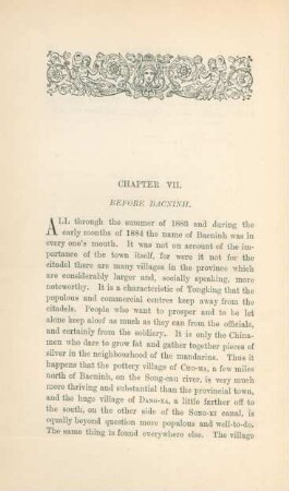 Chapter VII. Before Bacninh