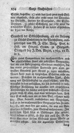Grundriß der Erdbeschreibung.