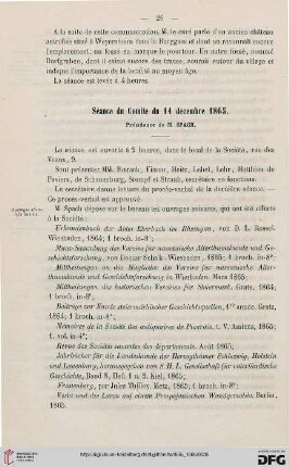 Séance du Comité du 11 décembre 1865