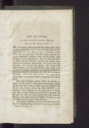 Karl der Große, der erste römisch-deutsche Kaiser.