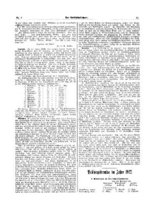 Prüfungstermine im Jahre 1912