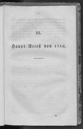 III. Haupt-Receß von 1712.