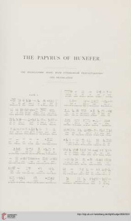 The Hieroglyphic texts, with interlinear transliteration and translation
