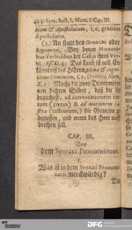 Cap. III. Von dem Syntaxi Pronominum.