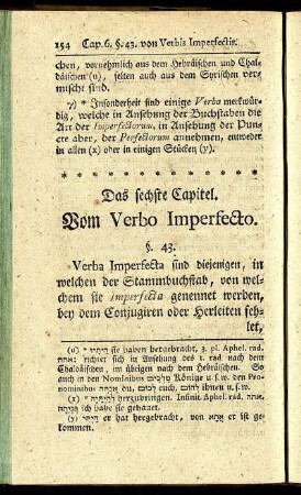 Das sechste Capitel. Vom Verbo Imperfecto.