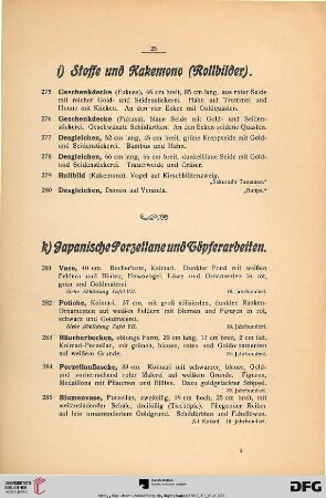 k) Japanische Porzellane und Töpferarbeiten (Nr. 281-316)