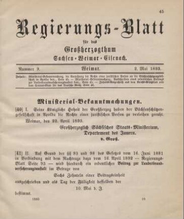 41. Ministerial-Bekanntmachung, das Ausschreiben eines ordentlichen Beitrags zur Landesbrandversicherungsanstalt betreffend