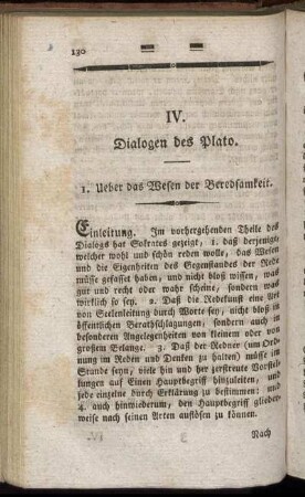 IV. Dialogen des Plato
