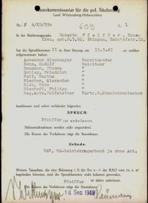 Pfeiffer, Huberta