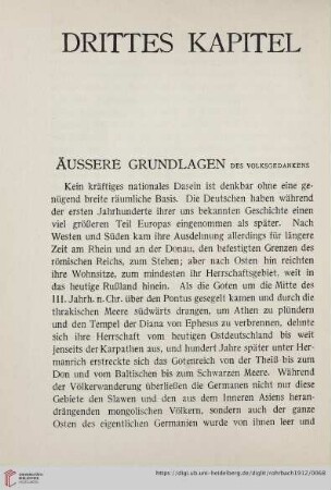 Drittes Kapitel: Äussere Grundlagen des Volksgedankens