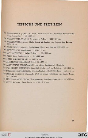 Teppiche und Textilien (Nr. 757-771)