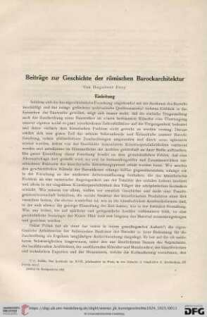 3: Beiträge zur Geschichte der römischen Barockarchitektur