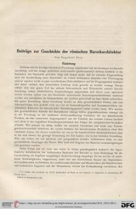 3: Beiträge zur Geschichte der römischen Barockarchitektur