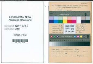 Entnazifizierung Paul Ziffus , geb. 10.07.1907 (Arbeiter)