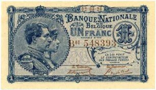 Geldschein, Francs (FRF), 2.3.1920