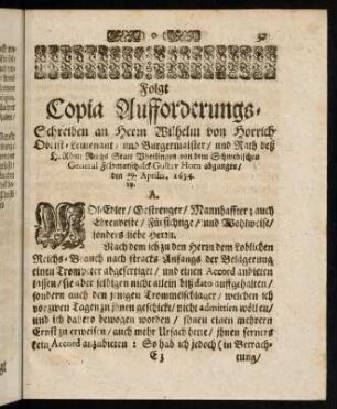 37-42, Folgt Copia Aufforderungs-Schreiben...