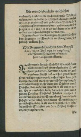 Wie Reymund Beichtet dem Bapst Leo/ unnd Buß von im empfieng/ ...