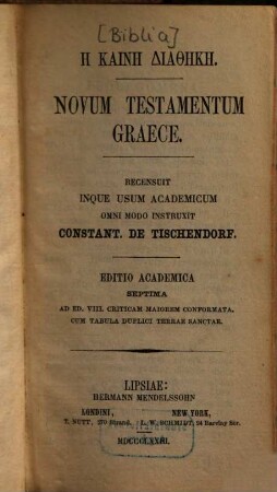 Hē kainē diathēkē : = Novum testamentum Graece